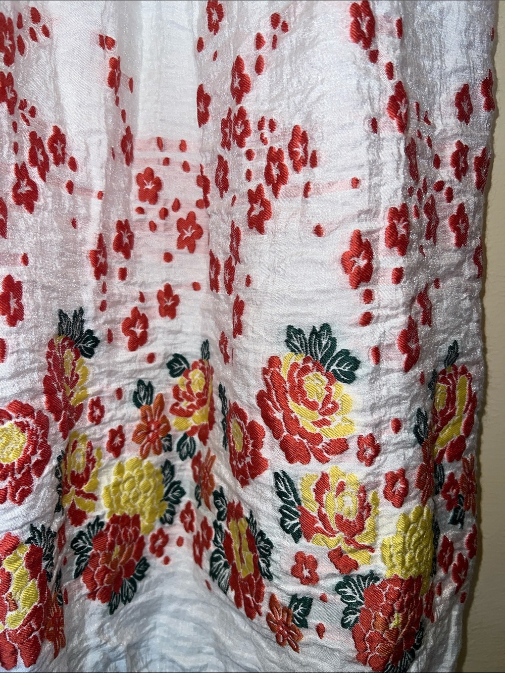 Max Edition White Maxi Dress with Colorful Floral Border